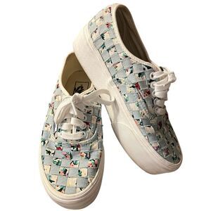 Van flower pattern platform sneakers size 8